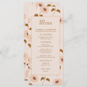 Menu Brown Beige Retro Y2K Hippie Motif de tournesol (Devant / Derrière)