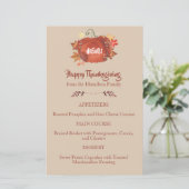 Menu Brown de Citrouille d'aquarelle personnalisé  (Debout devant)