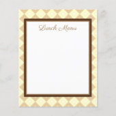 Menu Brown Déjeuner et dîner en Diamond Design (Devant)