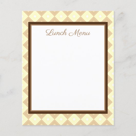 Menu Brown Déjeuner et dîner en Diamond Design (Devant)