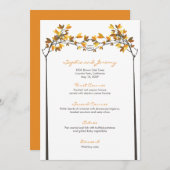 Menu Brown Feuilles noués Adieu Arbres Mariage d'automn (Devant / Derrière)