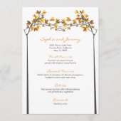 Menu Brown Feuilles noués Adieu Arbres Mariage d'automn (Devant)