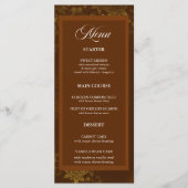 Menu Brown & Gold Elegant Floral Mariage Menu (Devant)
