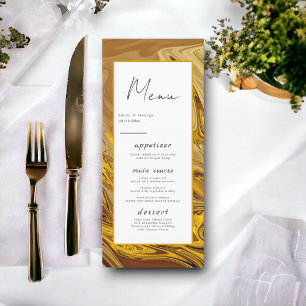 Menu Brown or moderne Terracotta Abstrait Art Mariage