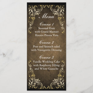 Menu Brown Ornemental Rustique Regal Et Mariage Or
