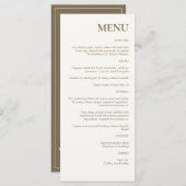 Menu Brown Rustic Chic Mariage (Devant / Derrière)