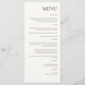 Menu Brown Rustic Chic Mariage (Devant)