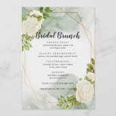 Menu Brunch Floral Bridal Roses Blanches (Devant)