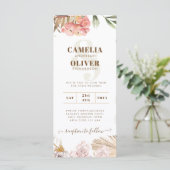 Menu BUDGET BOHO Mariage Inviter téléchargement numériq (Debout devant)