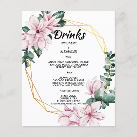 Menu Budget/Mariage/Menu plat. (Dos)