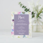 Menu Budget Romantique Mauve violet Floral (Debout devant)