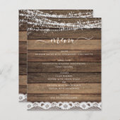 Menu Budget Rustique Farmhouse String Lights (Devant / Derrière)