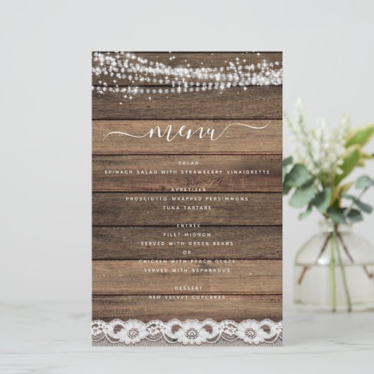 Menu Budget Rustique Farmhouse String Lights (Debout devant)