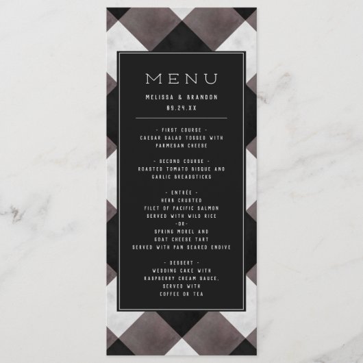 Menu Buffalo Chèque de la ferme noire Dîner Mariage (Devant)