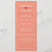 Menu Buffet Mariage Peach & Red Heart (Devant)