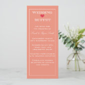 Menu Buffet Mariage Peach & Red Heart (Debout devant)