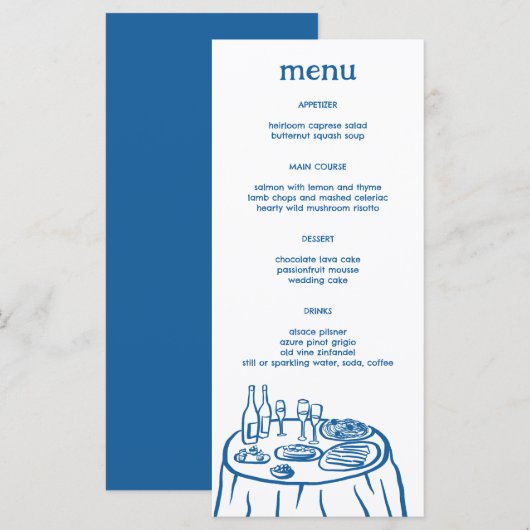 Menu Buffet Whimsical Table Doodle Croquis Moderne PERS (Devant / Derrière)