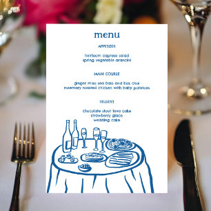 Menu Buffet Whimsical Table Doodle Croquis Moderne PERS