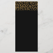 Menu Bulles de Champagne d'or - Noir & Or - Mariage (Dos)