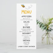 Menu Bumble jaune Abeille Miel Abeille Baby shower (Debout devant)