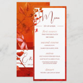 Menu Burange Orange Terracotta Floral (Devant / Derrière)