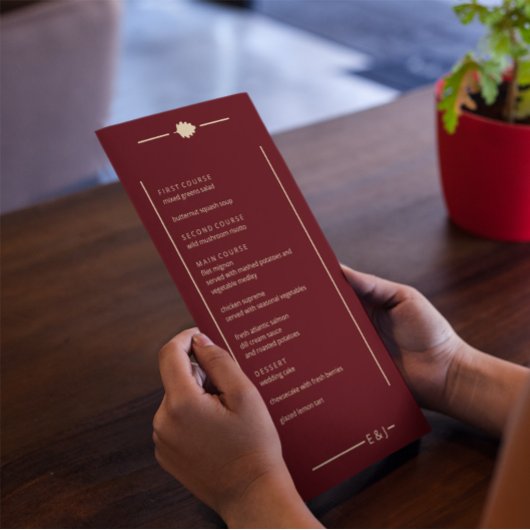 Menu Burgundy Autumn Wedding