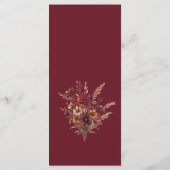 Menu Burgundy Boho Chic Wildflowers Elegant Wedding (Dos)