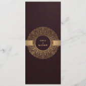 MENU BURGUNDY GOLD CLASSIC ORNATE MANDALA MARIAGE (Dos)