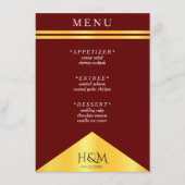 Menu Burgundy & Gold Stripe Fancy Mariage Réception (Devant)