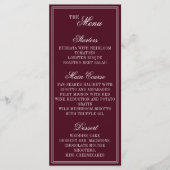 Menu Burgundy Ivory Monogram Crest Old Money Wedding (Devant)