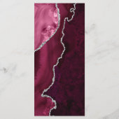 Menu Burgundy Silver Agate Blush Pink Wedding (Dos)