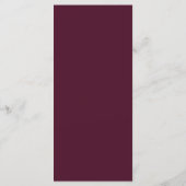 Menu Burgundy Silver Grey Rose Botanique (Dos)