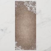 Menu Burlap Lace argent parties scintillant rustique ma (Dos)