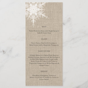Menu Burlap Snowflake