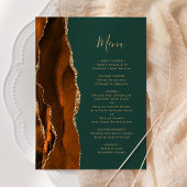 Menu Burnt Orange Agate Green Wedding