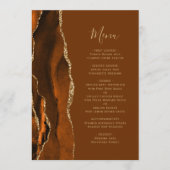 Menu Burnt Orange Agate Mariage Brown (Devant)