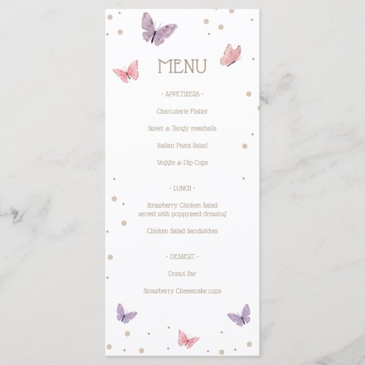 Menu Butterflies (Voorkant)