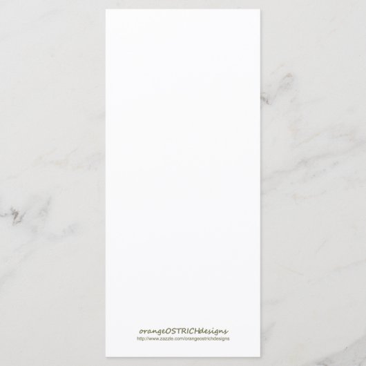 Menu Butterfly Shower (Achterkant)