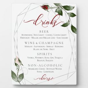 Menu Cabernet Blush Rozen Weddenschappen Fotoplaat