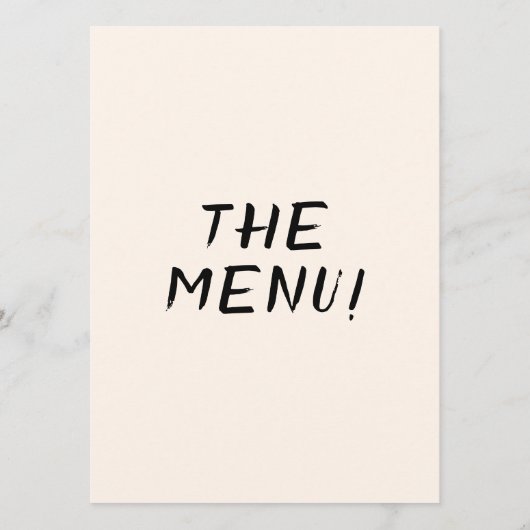 Menu Câble dessiné à la main rétro Quirky Bold Mariage (Dos)