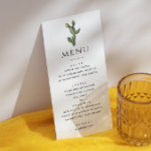 Menu Cactus Désertique à l'Aquarelle | Mariage Élégant