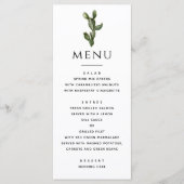 Menu Cactus Désertique à l'Aquarelle | Mariage Élégant (Devant)