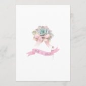 Menu Cactus Ruban rose Bébé fille Douche (Dos)