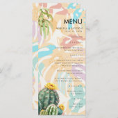Menu Cactus Tropical Palm Tree Desert Boho Mariage (Devant / Derrière)
