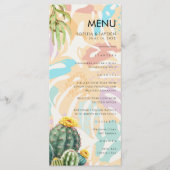 Menu Cactus Tropical Palm Tree Desert Boho Mariage (Devant)