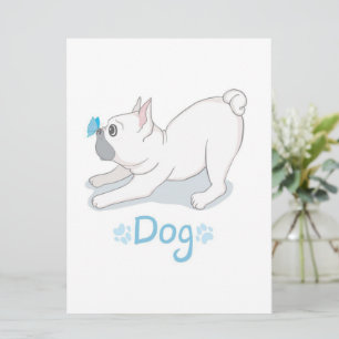 Menu Cadeau de chien mignon Chien drôle avec papillon
