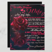 Menu Cadeau Lettre À Ma Femme, Cadeau De Mariage Amour  (Devant / Derrière)