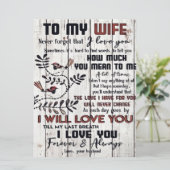 Menu Cadeau Pour Femme | À ma femme belle lettre (Debout devant)