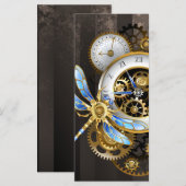 Menu Cadran Steampunk avec libellule mécanique (Devant / Derrière)