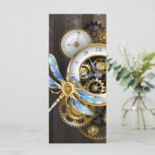 Menu Cadran Steampunk avec libellule mécanique (Debout devant)